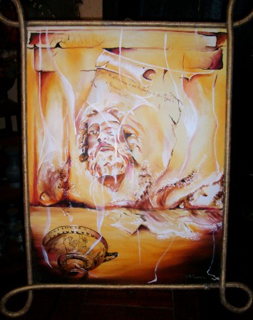 Opera pittorica " Il giuramento di Ippocrate" 60 x 80